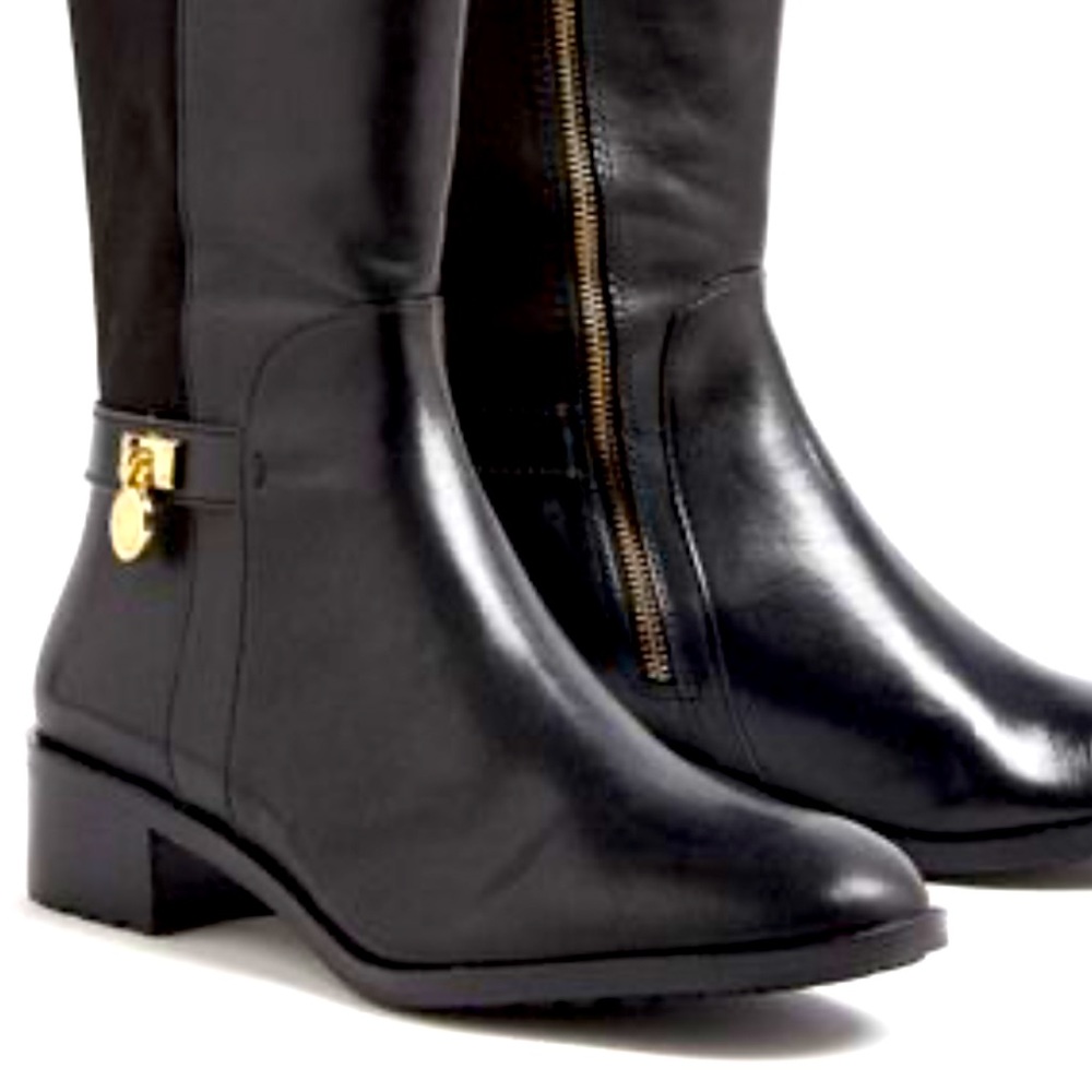 Michael Kors black leather/stretch riding boots.